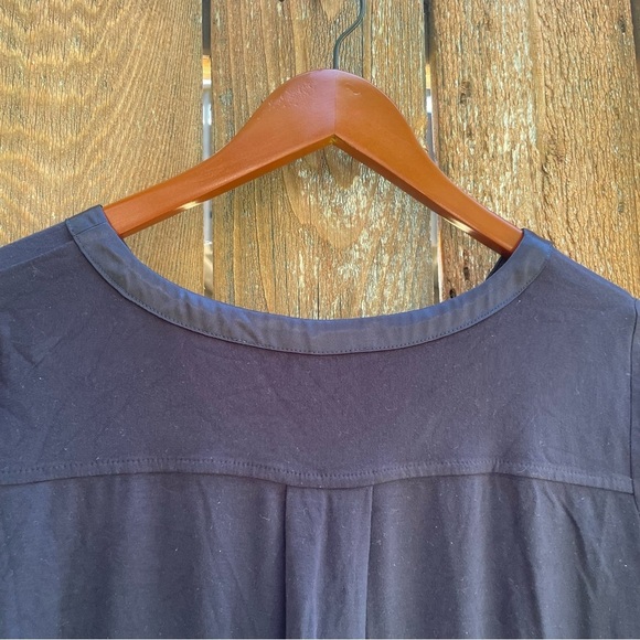 ALFANI Womens Navy Round Neck Flowy Short Sleeve Shirt Size Large - Picture 9 of 9